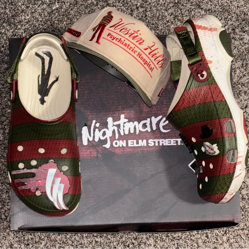 Nightmare on elm street crocs w/ hat